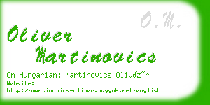 oliver martinovics business card